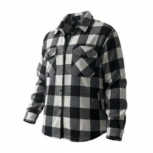 Black and White Checkered Shirt Jacket